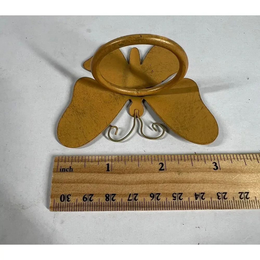 Metal Butterfly Napkin Rings Set of 4 Pastel Spring Table Decor Holders